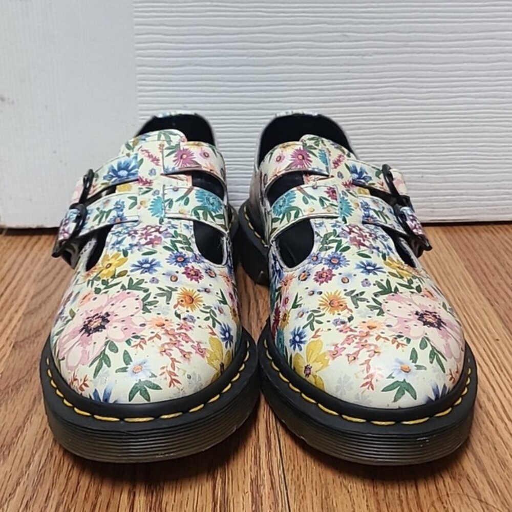 Floral Mary Jane Platform Shoes - White Multi - Picture 10 of 11